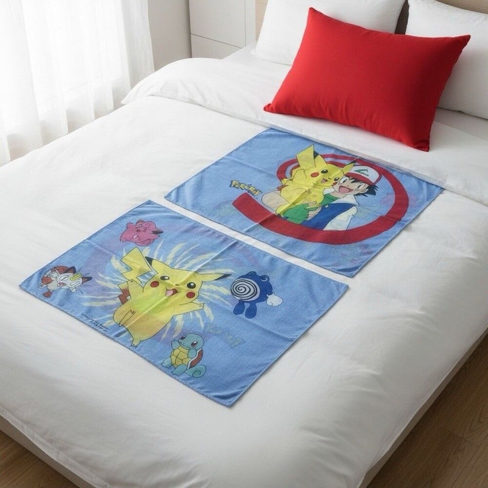 Vintage Nintendo Pokémon Pikachu Ash Ketchum Pillowcase 1995 1996 1998 Blue